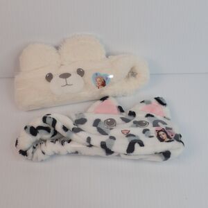 Oheya Necomimi Cat Ear & Kumamimi Bear Ears Plush Headband Lot of 2 NEW